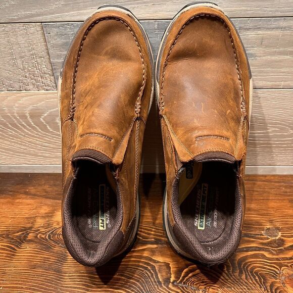 SKECHERS Men's Size 12 Respect Catel Goodyear Sole Memory Foam‎ Shoes Brown - Picture 6 of 10